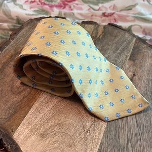 BROOKS BROTHERS Men silk Tie Graphic Rounds Floral Print Blue Multicolor $88 NEW